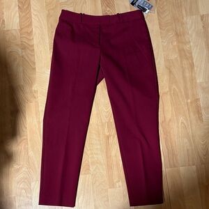 Liz Claiborne Emma Wine Red Ankle Pants Mid-rise Trousers Sz 4 NWT